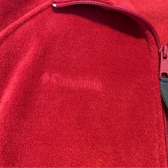Columbia Women’s Red Fleece Fast Trek II Zip Up Jacket, Size Medium - Picture 4 of 15